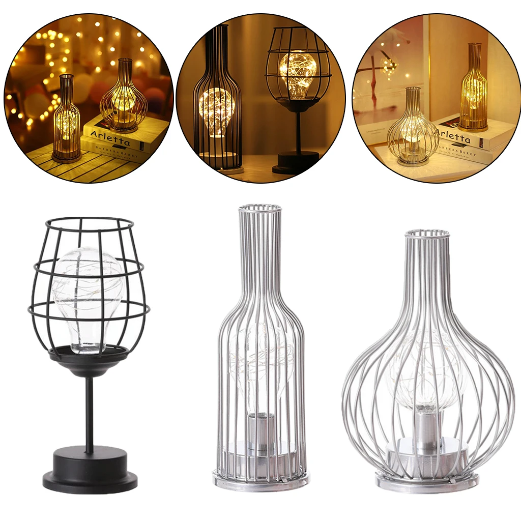

Bedside Table Lamps Copper Wire Bulb Lamp Bedroom Living Room Light Fixtures