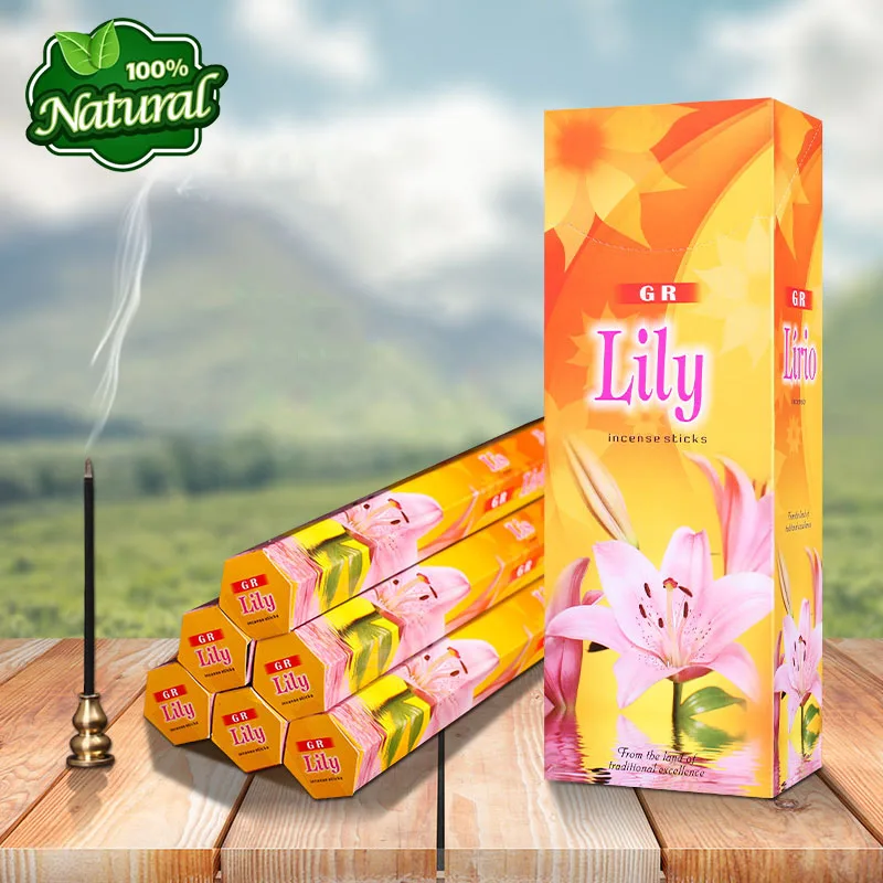 

GR Lily Flower Aroma India Incense Sticks,Aromatic Indoor Fragrance For Home Living,Relaxing,Stress Relief,Meditation,Refreshing