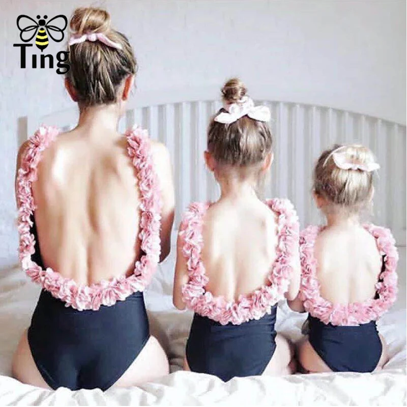 Женское боди без рукавов Tingfly розовое облегающее с открытой спиной и цветочной