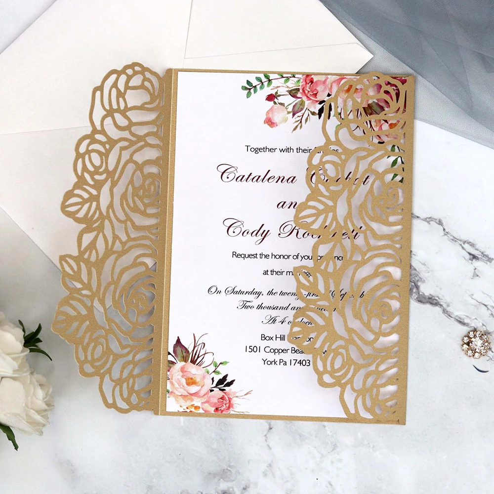 10 шт./лот Современная Высококачественная белая свадебная пригласительная