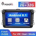 Автомобильный мультимедийный плеер Podofo, 2 Din, GPS, Android 8,1, автомобильное радио, стерео, Bluetooth, автомобильное радио для SeatSkodaPassatGolfPolo