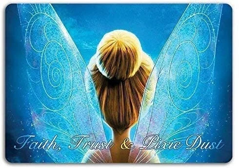 

Retro Vintage Metal Tin Sign Fairy Wings Inspired Faith, Trust & Pixie Dust Home Bar Club Retaurant Wall Decor Signs 12X8 Inch