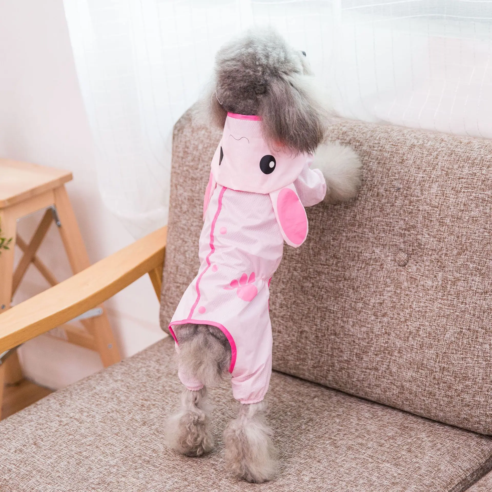 Водонепроницаемый дождевик для собак с капюшоном милое животное собака щенков