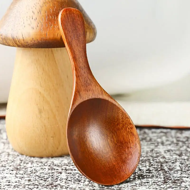 Маленькая деревянная мини ложка для чая меда кофе приправ соли сахара
