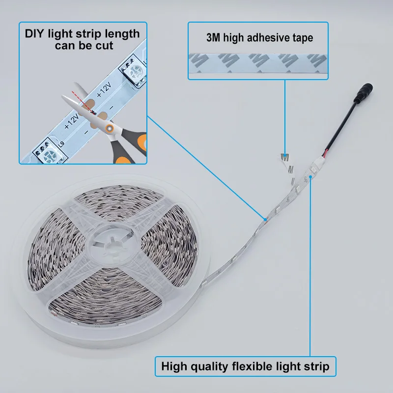 

20M LED Plant Grow Strip lights Full Spectrum Flower phyto lamp Waterproof for Greenhouse Hydroponic Growth Light +Power adapter