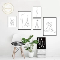 minimalist body line canvas painting sexy lady nude art poster modern abstract yoga picture decoration living room wall prints