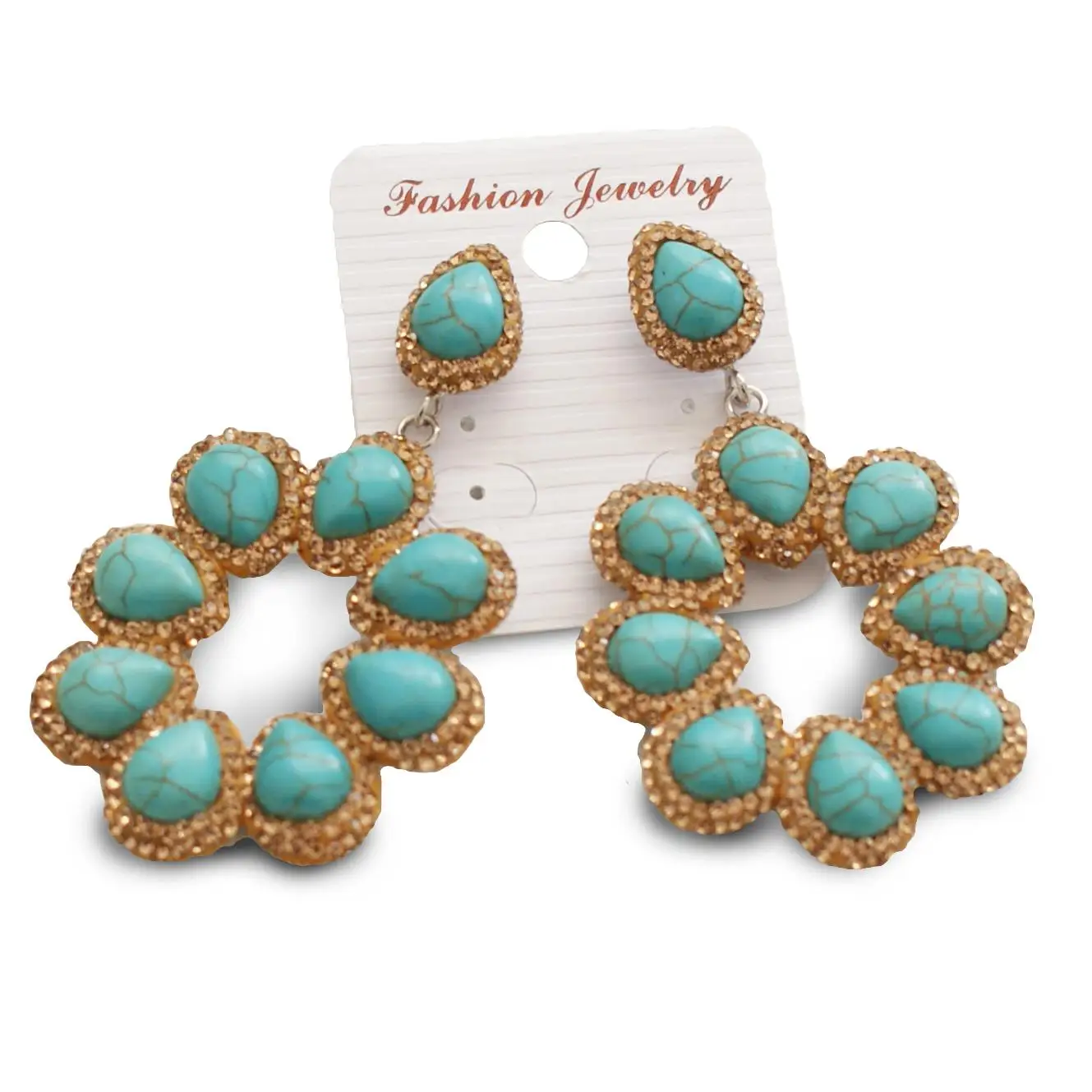 

New Arrival Fashion Petal Flower Shape Big Geometric Drop Earrings For Women Girls Hanging Dangle CZ Crystal Modern Jewelry Gift