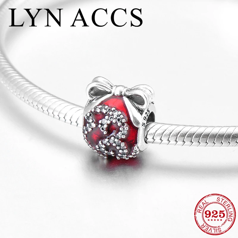 Модная Подарочная сумка с бантом из стерлингового серебра 925 пробы красной