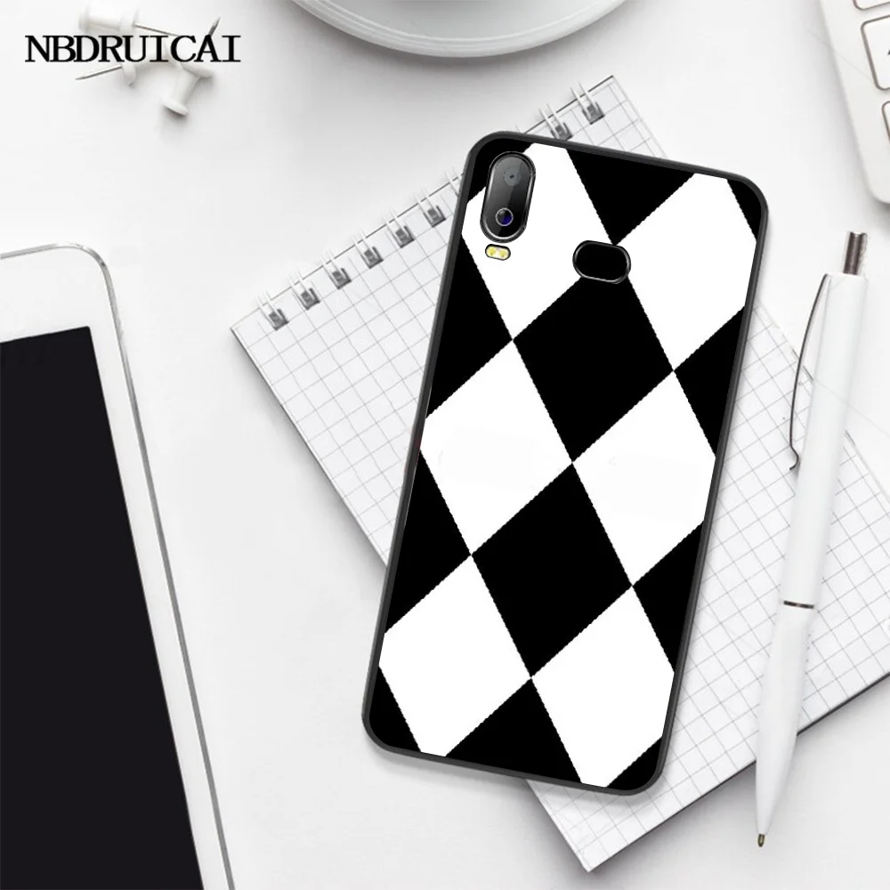 NBDRUICAI черно-белая полоса черный ТПУ мягкий резиновый чехол для телефона Samsung A10 A20