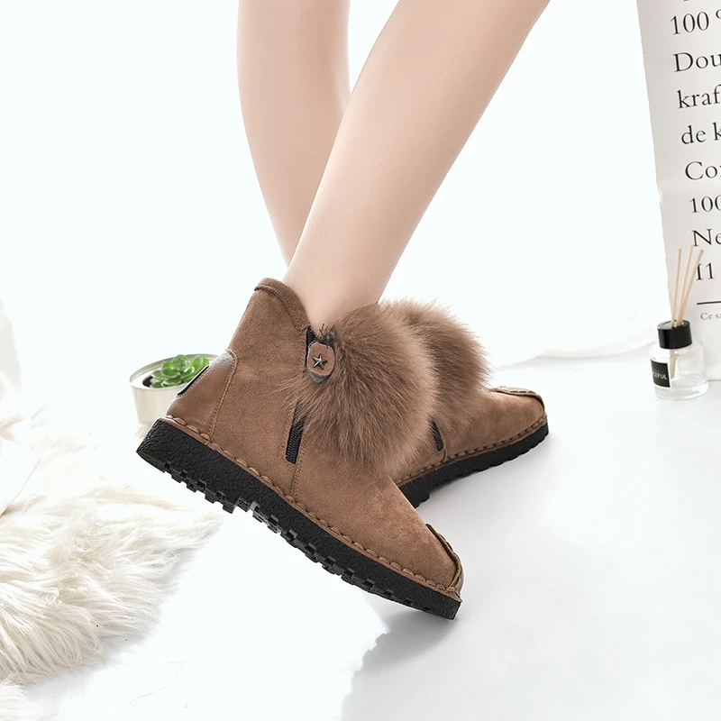 SWYIVY/зимняя обувь; черные ботинки; женская обувь; chaussure Femme; ; женские ботинки; Зимние ботильоны на меху; теплые зимние женские ботинки на плоской подошве