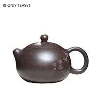 160ml traditional yixing purple clay teapot raw ore black gold sand xishi tea pot zisha ball hole filtration kettle home tea set