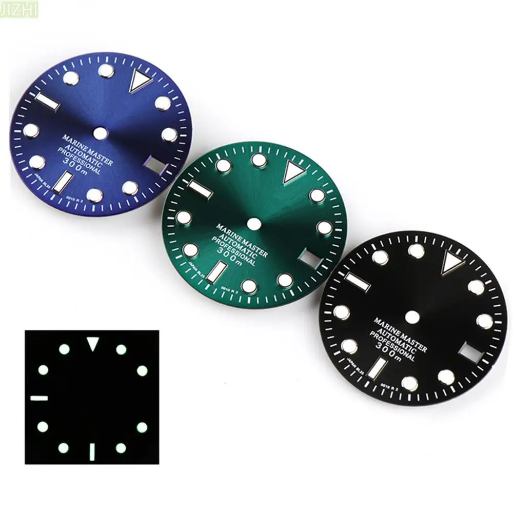 

28.5MM Green Luminous Watch Dial Replacement For SKX007 For NH35 Movement