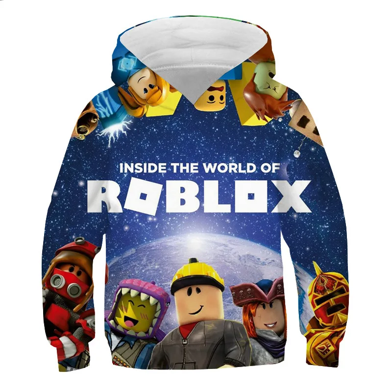 

Sudadera con capucha de manga larga para niños y niñas, suéter con estampado 3D de dibujos animados de juego de Robloxing, ropa