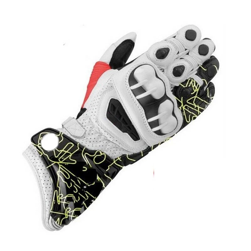 Motorcycle Long Gloves Racing Motorbike Motocross Riding Cowhide Gloves - Цвет: Model-3