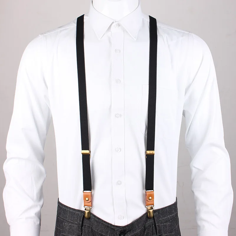 2 0 см ширина Модный Черный Бежевый полосатый y-образный 3 зажима высокая