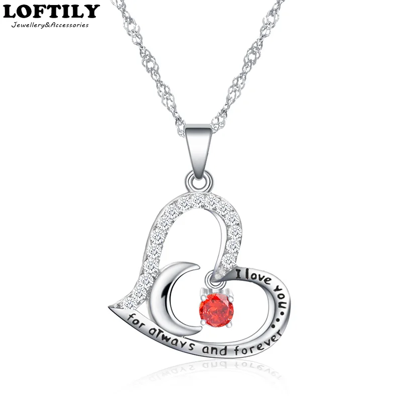 Камень на день рождения мать любовь сердце подвеска ожерелье подарок для женщин