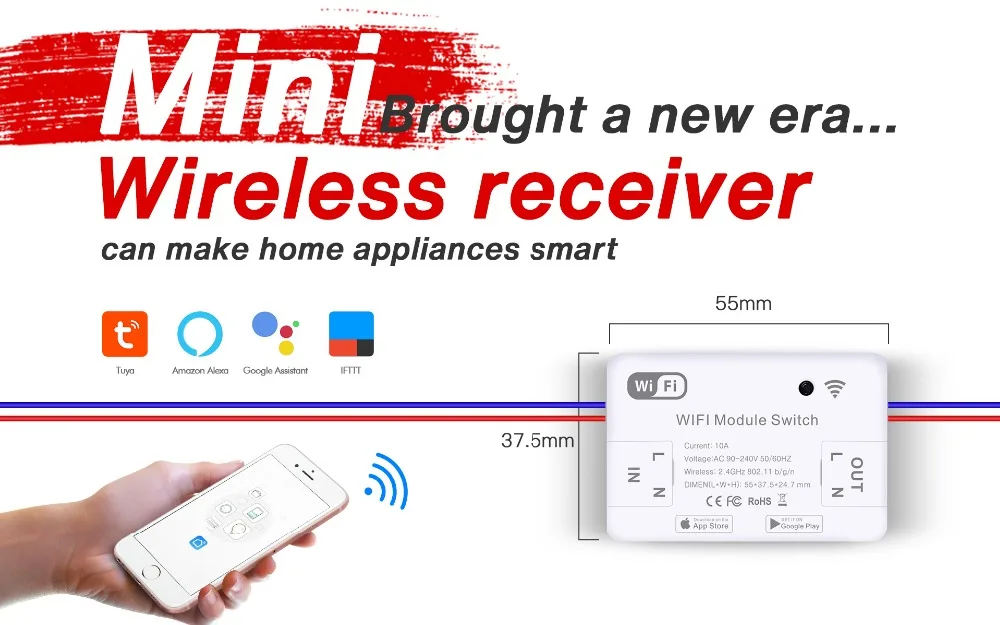 BSEED умный Wifi переключатель мониторинг Wifi умный переключатель DIY Wifi переключатель домашняя Автоматизация работает с Tuya Google Home