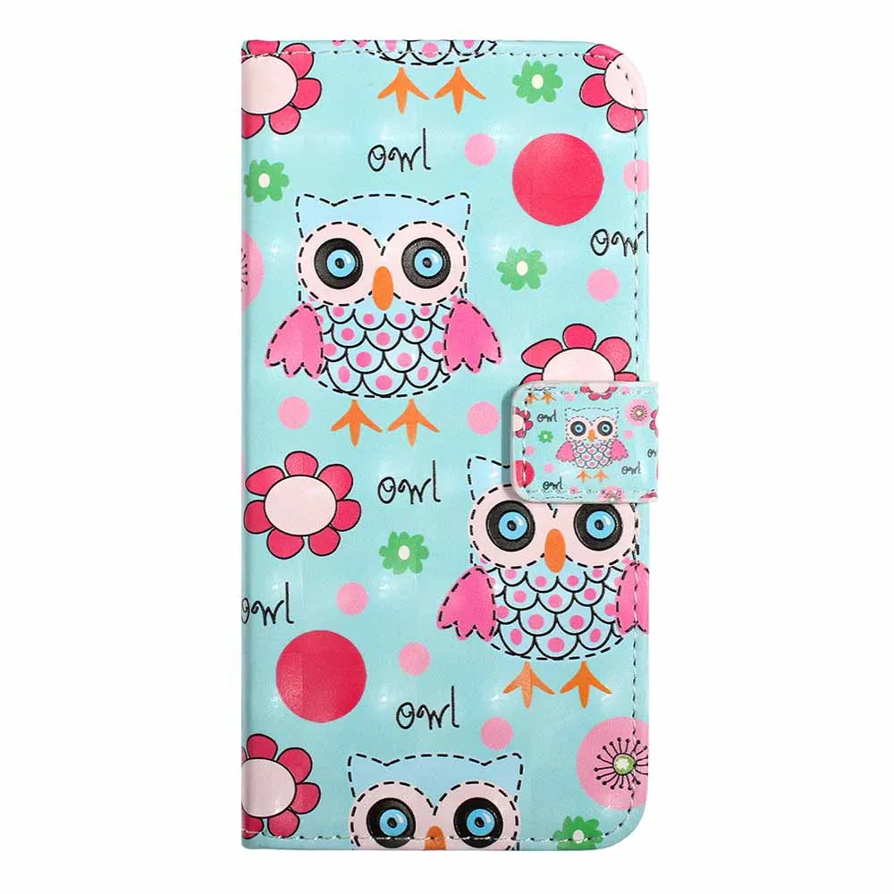 Green Owl Чехол кошелек кожаный флип-чехол для телефона для samsung Galaxy S10 S10e S9 S8 J6 плюс A7 A10 A20 A30 A40 A50 A70 M10 M20 M30 крышка - Цвет: Green Owl