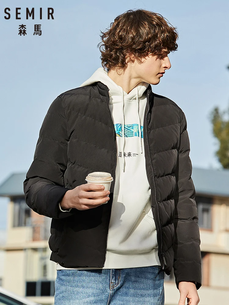 Куртка SEMIR Мужская короткая из хлопка удобная зимняя куртка с воротником