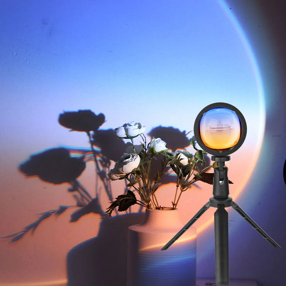 Sunset Projector Night Lights Usb Bedside Table Lamp Valentines Day Gift Lamps Bedroom Bar Coffee LED Atmosphere Light