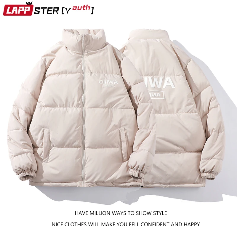 

LAPPSTER-Youth Men CHIWA Graphic Winter Jackets Coats 2022 Mens Letter Oversized Thick Puffer Jacket Male Stand Colorful Outwear