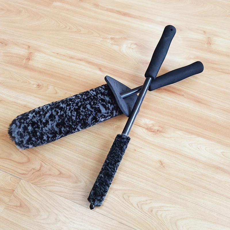 1 шт. Топ микрофибра Премиум колеса щетка рукоятка покрыта нескользким