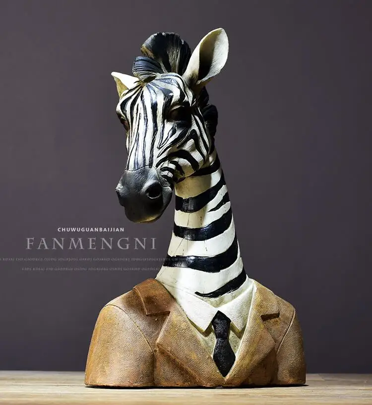 

Modern Resin Zebra Ornaments Crafts Clothing Shop Window Figurines Decoration Home Livingroom Table Furnishing Accessories Decor