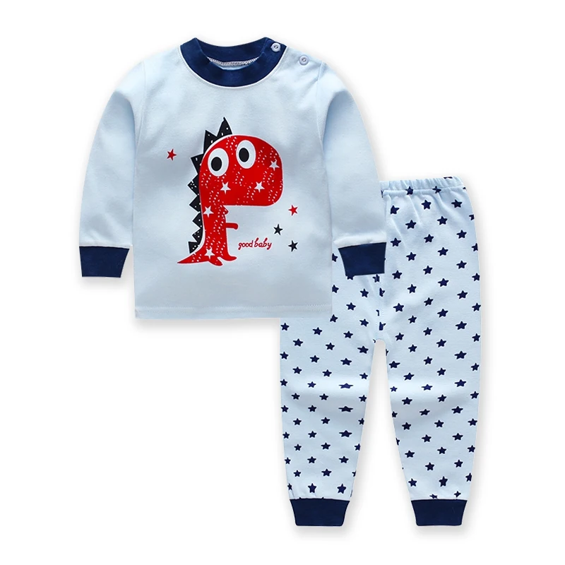 

Cartoon Print Baby Pajamas Sets Cotton Boys Sleepwear Autumn Spring Girls Long Sleeve Tops+Pants 2pcs 1-5 Years Old