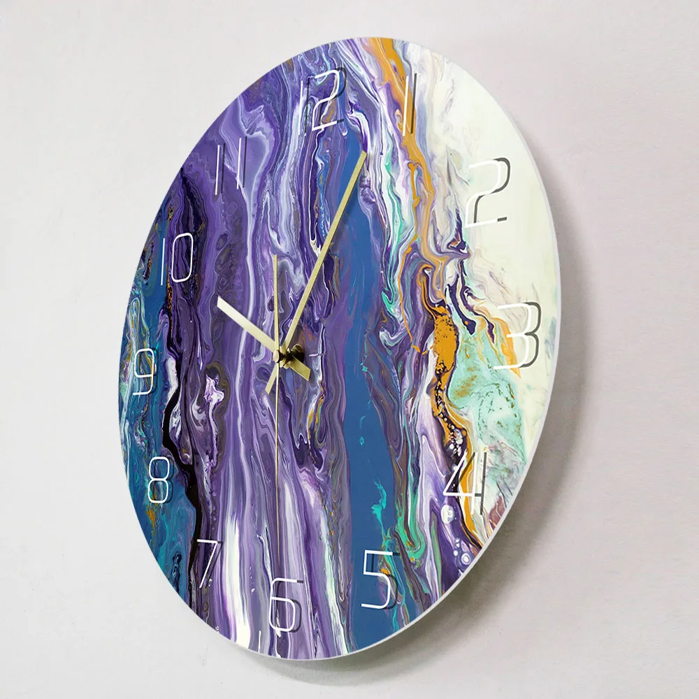 Цветные настенные часы с абстрактными рисунками высокотекстурированные