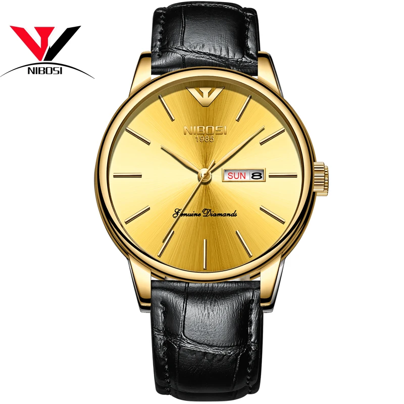 Часы наручные NIBOSI мужские ультратонкие модные брендовые деловые Кварцевые