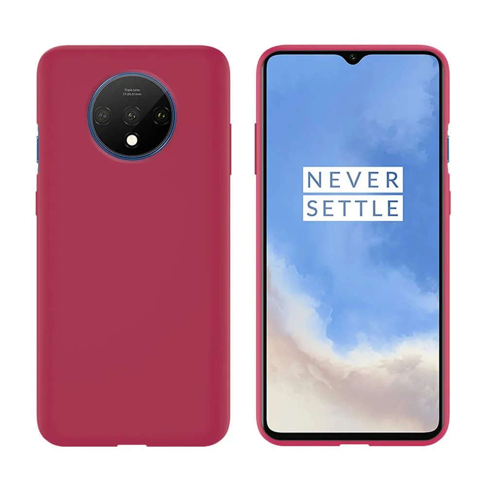 Для Oneplus 7T чехол для OnePlus 6t 6 мягкий жидкий силиконовый чехол для Oneplus 7 7T Pro ультратонкий противоударный полный защитный чехол - Цвет: Rose red