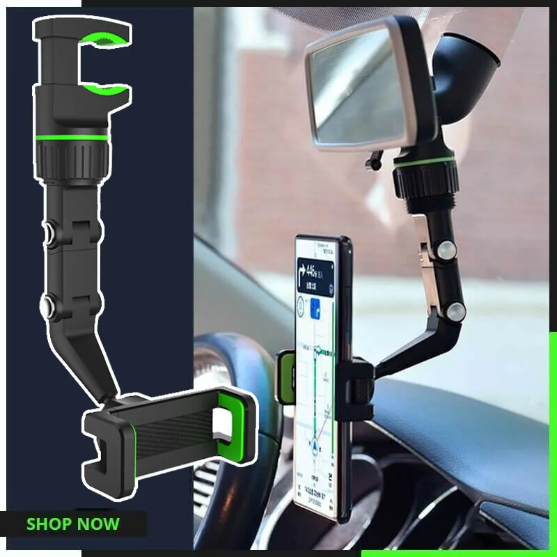 

Car Phone Holder Rearview Mirror Multifunctional 360 Degree Rotatable Auto Hanging Clip Bracket SmartPhone Holder Stand Support