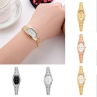 Женские наручные часы, маленькие, золотистые, серебристые, с ремешком из нержавеющей стали, элегантные женские часы