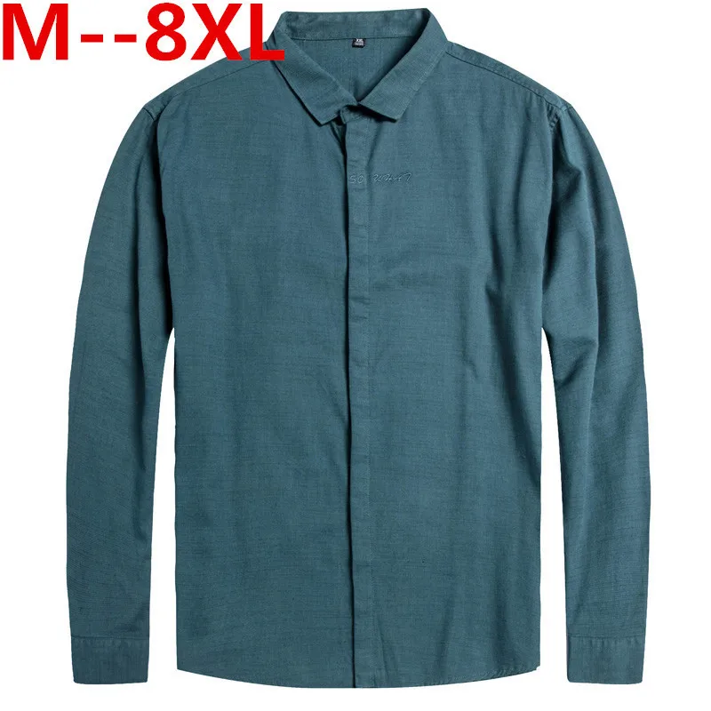 Брендовая модная мужская рубашка 10XL 8XL 6XL 5XL 4XL топы с длинным рукавом Свободные
