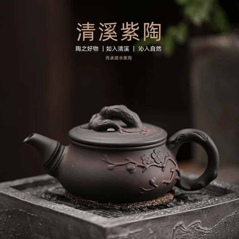 Handmade Tea Ware Glazed Frosted Teapot Jianshui Purple Pottery of Yunnan Kung Fu Teaware Single Pot