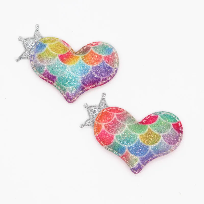 12 шт. блестящее кожаное Персиковое сердце для заколок волос украшение рукоделия