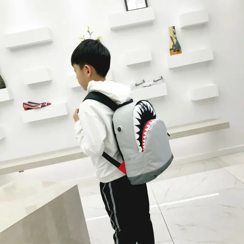 

Cool Cartoon Animal Big shark teeth printing Backpack Kids School Bag For Boy Girls Knapsack Rucksack Shoulder bag
