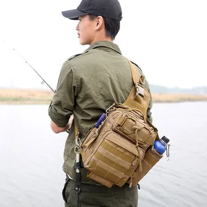 Тактическая нагрудная сумка большой вместимости, камуфляжная сумка на плечо для охоты, водонепроницаемая, с карманами для верховой езды, Военный нейлоновый рюкзак для кемпинга