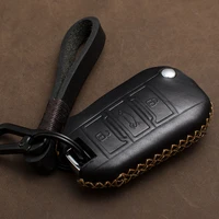 1 pcs genuine leather car key case shell cover for citroen c4 cactus c5 c3 c6 c8 picasso xsara key cover