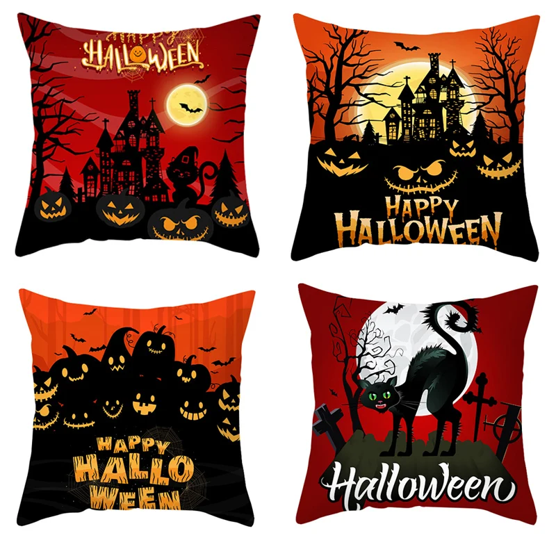 

Halloween Cushion Cover Cartoon Pumpkin Ghost Printed Pillowcase Halloween Decoration for Home Party Favor Pillow Case 45X45cm