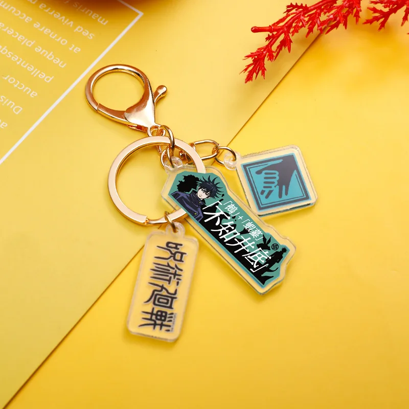 

Fashion Anime Jujutsu Kaisen Keychains Yuji Itadori Kugisaki Nobara Acrylic Key Chain Keyring Badge Fine Jewelry Father Day Gift