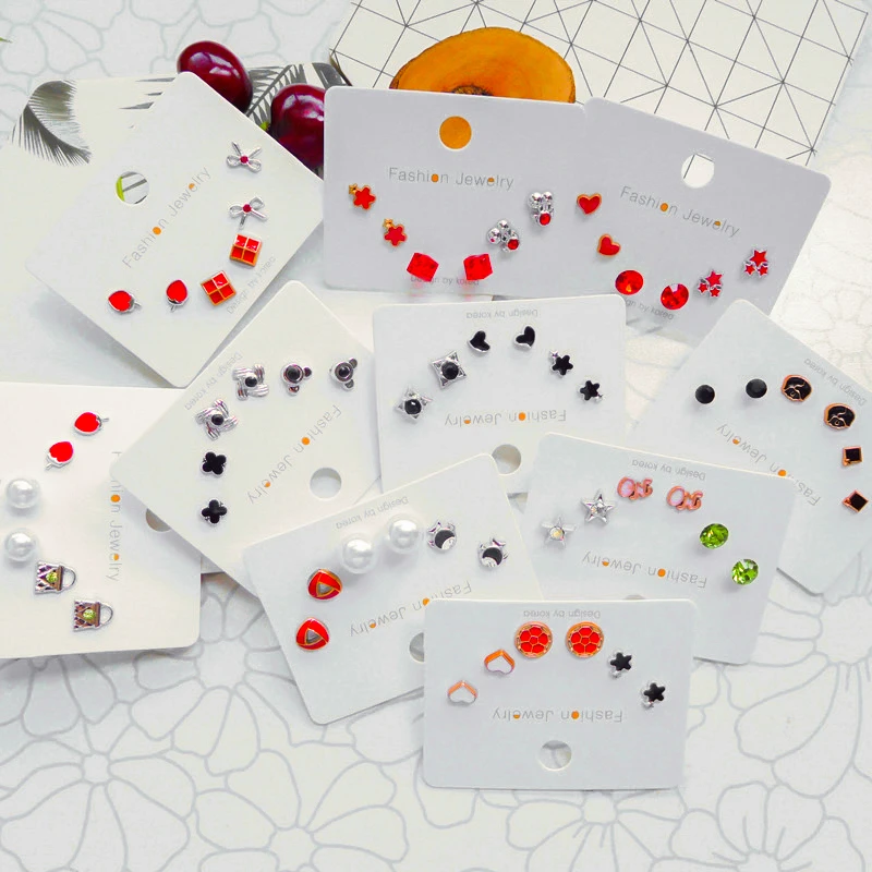 Горячая Распродажа 3 пар/компл. пластиковый акриловый дешевые серьги-гвоздики