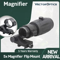 vector optics adjustable 5x magnifier scope with 30mm flip to side mount fit for holographic red dot sight