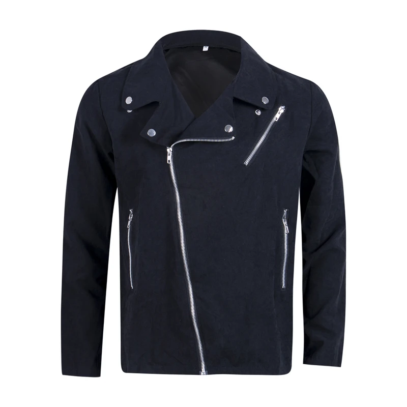 Meihuida/осеннее мужское байкерское повседневное хлопковое приталенное однотонное