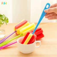 s j j high quality 5pcs kitchen cleaning tool sponge brush for wineglass bottle coffe tea glass cup color random drop shipping