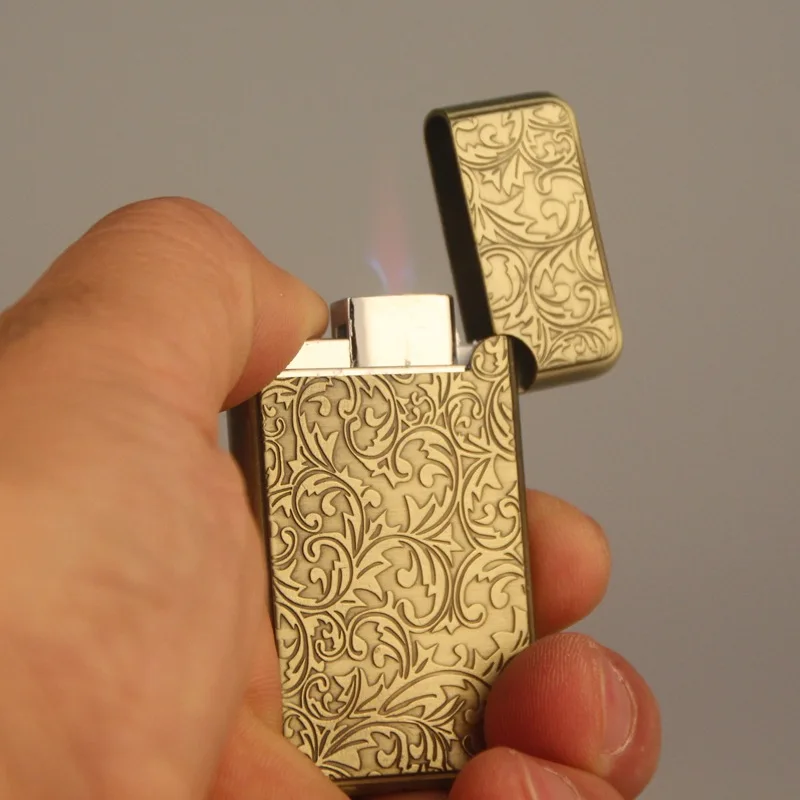 

Metal Inflatable Gas Butane Lighter Jet Torch Turbo Cigarette Cigar Lighter Windproof Blue Flame Smoking Accessories Gadget Men