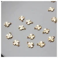 gold clover small pendant 14k bag gold color accessories lucky grass 8mmdiy accessories earrings chain