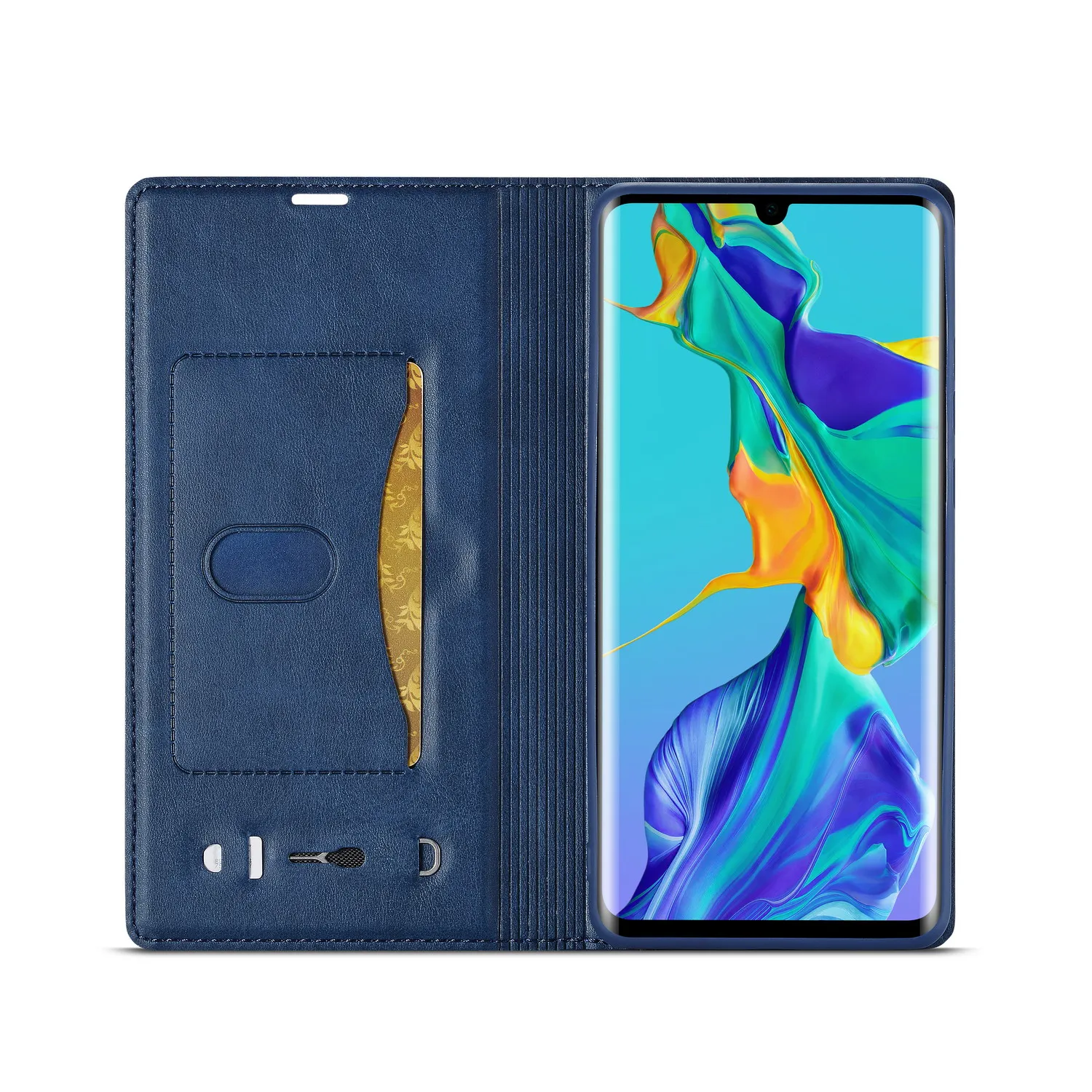 Флип кожаный чехол для huawei P30 Pro дизайн книги кредитный с отделением карт на