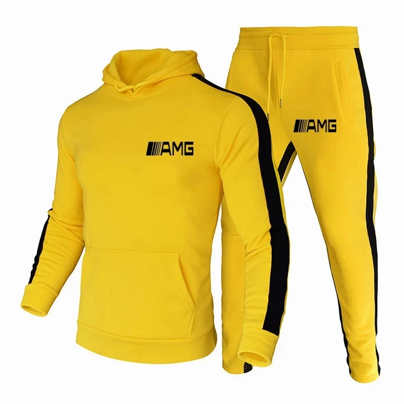 

2021 NEW Men's Sports Running Suit Trousers And Clothes 2 Pieces Fashion Cotton Tracksuits Hoodie Sport Sets Jogging Pullover