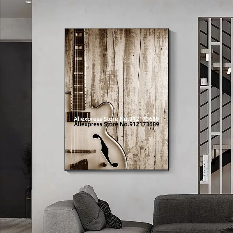 Настенная Картина на холсте с изображением гитары декор музыкальных